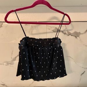 UO Polka Dot Flowy Cami Crop Top